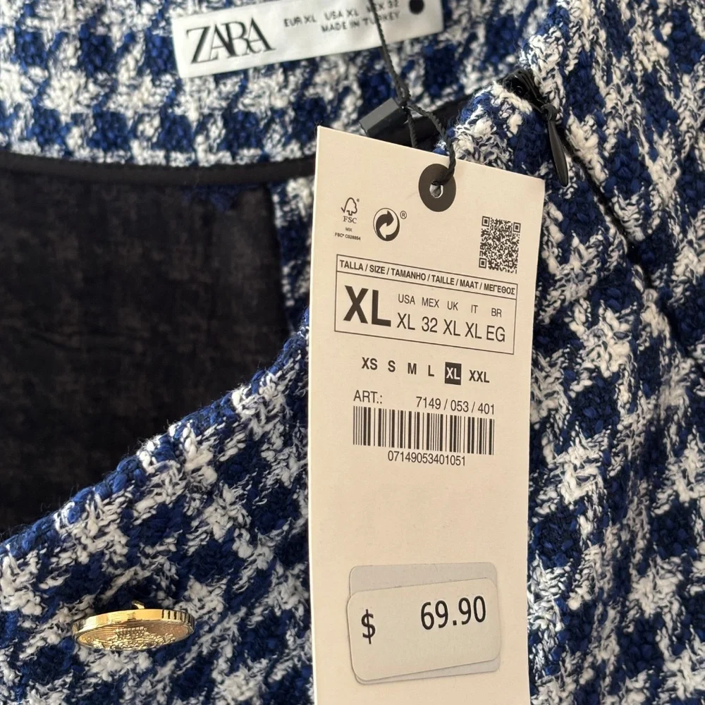 Zara Tweed Wide Leg Crop Sailor Pants - Picture 7 of 7